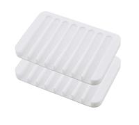 XHNFCU 2 Pezzi Piatto per Sapone Piatto Scolapasta in Silicone per Mantenere le Barre di Sapone Asciutte Supporto per Sapone Antiscivolo per Bagno, Doccia, Cucina, Sapone, Spugna (Bianco)