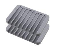 XHNFCU 2 Pezzi Piatto per Sapone Piatto Scolapasta in Silicone per Mantenere le Barre di Sapone Asciutte Supporto per Sapone Antiscivolo per Bagno, Doccia, Cucina, Sapone, Spugna (Grigio)
