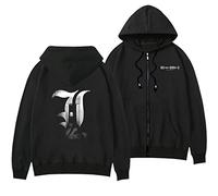 xhomeshop Anime Death Note Hoodie L Lawliet Felpe Kira Light Yagami Pullover Shinigami Ryuk Cosplay Cardigan con Cerniera