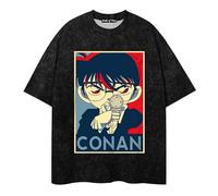 xhomeshop Anime Detective Conan T-Shirt Unisex Anime Stampato Manica Corta Sciolto Casual Top Tendenza retrò Stile Harajuku T-Shirt Fan Anime Abbigliamento Case Closed Maglietta...