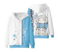 xhomeshop Anime Frieren: Beyond Journey's End Felpa con Cappuccio Sousou No Frieren Stampa Grafica 3D Maglietta a Maniche Corte Zip Felpa Pantaloni Elastici in Vita Frieren Costume Cosplay
