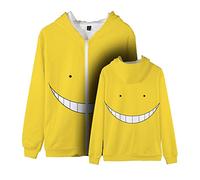 xhomeshop Anime Giapponese Assassination Classroom Felpa con Cappuccio Cartoon Korosensei Cardigan Felpa Pullover Shiota Nagisa Cosplay