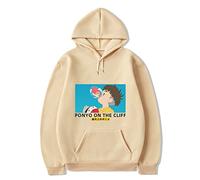 xhomeshop Anime Ponyo on The Cliff Kawaii Felpe Pesce Rosso Principessa Ponyo Pullover con Cappuccio Sousuke Felpe con Cappuccio Ponyo Sousuke Lovely Felpe Carino Fan Abbigliamento
