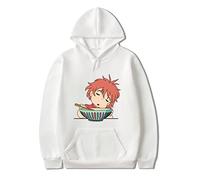 xhomeshop Anime Ponyo on The Cliff Kawaii Felpe Pesce Rosso Principessa Ponyo Pullover con Cappuccio Sousuke Felpe con Cappuccio Ponyo Sousuke Lovely Felpe Carino Fan Abbigliamento