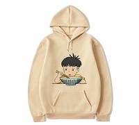 xhomeshop Anime Ponyo on The Cliff Kawaii Felpe Pesce Rosso Principessa Ponyo Pullover con Cappuccio Sousuke Felpe con Cappuccio Ponyo Sousuke Lovely Felpe Carino Fan Abbigliamento