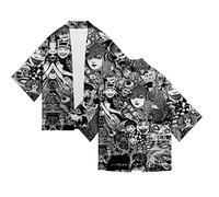 xhomeshop Cappotto Unisex Junji Ito Kimono Mantella Giacca, Mantello Cardigan Carnevale di Halloween, Costume Cosplay Anime Manga