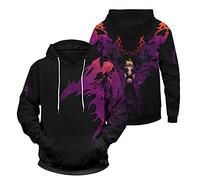 xhomeshop Harajuku Anime The Seven Deadly Sins Felpa con Cappuccio Meliodas Pullover a Maniche Lunghe Dragon's sin of Wrath Felpa con Tasca Oversize