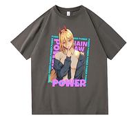xhomeshop Maglietta Chainsaw Man Top a Maniche Corte Stampati da Uomo e da Donna Anime Power Costumi Cosplay