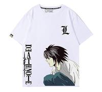 xhomeshop Maglietta Death Note Unisex Anime Stampa Casual Manica Corta Sciolto Estate Maglietta Collo Rotondo Street Trend Harajuku Stile Maglietta Leggera Yagami Abbigliamento Cosplay