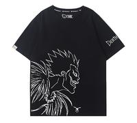 xhomeshop Maglietta Death Note Unisex Anime Stampa Casual Manica Corta Sciolto Estate Maglietta Collo Rotondo Street Trend Harajuku Stile Maglietta Leggera Yagami Abbigliamento Cosplay