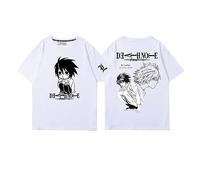 xhomeshop Maglietta Death Note Unisex Anime Stampa Casual Manica Corta Sciolto Estate Maglietta Collo Rotondo Street Trend Harajuku Stile Maglietta Leggera Yagami Abbigliamento Cosplay