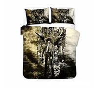 xhomeshop Set Biancheria da Letto Death Note 2 Pezzi / 3 Pezzi Set Copripiumino e federe, Biancheria da Letto con Stampa 3D Anime con Chiusura a Cerniera