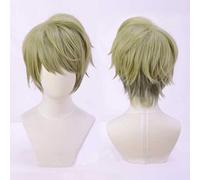 XHSDOZD Parrucca Cosplay Anime A3 Chikage Utsuki Parrucca，Green Fluffy Short Parrucca Cosplay，con Rete per Parrucca Gratuita，per Festa Carnevale Halloween Cosplay Parrucca