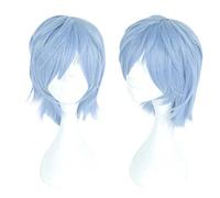 XHSDOZD Parrucca Cosplay Anime A3 Ikaruga Misumi Parrucca，Blue Short Parrucca Cosplay，con Rete per Parrucca Gratuita，per Festa Carnevale Halloween Cosplay Parrucca
