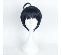 XHSDOZD Parrucca Cosplay Anime A3 Tsukioka Tsumugi Parrucca，Dark Blue Short Parrucca Cosplay，con Rete per Parrucca Gratuita，per Festa Carnevale Halloween Cosplay Parrucca