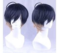 XHSDOZD Parrucca Cosplay Anime A3 Usui Masumi Parrucca，Black Gradient Brown Short Parrucca Cosplay，con Rete per Parrucca Gratuita，per Festa Carnevale Halloween Cosplay Parrucca