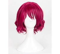 XHSDOZD Parrucca Cosplay Anime Akatsuki No Yona Yona Parrucca，Rose Pink Curly Short Parrucca Cosplay，con Rete per Parrucca Gratuita，per Festa Carnevale Halloween Cosplay Parrucca