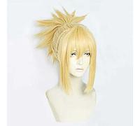XHSDOZD Parrucca Cosplay Anime Dr.Stone Kohaku Parrucca，Short Ponytail Golden Parrucca Cosplay，con Rete per Parrucca Gratuita，per Festa Carnevale Halloween Cosplay Parrucca