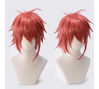 XHSDOZD Parrucca Cosplay Anime IDOLiSH7 Riku Nanase Parrucca,Red Short Parrucca Cosplay,con Rete per Parrucca Gratuita,per Festa Carnevale Halloween Cosplay Parrucca