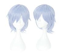 XHSDOZD Parrucca Cosplay Anime IDOLiSH7 Tamaki Yotsuba Parrucca，Blue Short Parrucca Cosplay，con Rete per Parrucca Gratuita，per Festa Carnevale Halloween Cosplay Parrucca