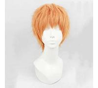 XHSDOZD Parrucca Cosplay Anime Touken Ranbu Online Hakata Toushirou Parrucca，Orange Short Parrucca Cosplay，con Rete per Parrucca Gratuita，per Festa Carnevale Halloween Cosplay Parrucca