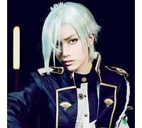 XHSDOZD Parrucca Cosplay Anime Touken Ranbu Online Hizamaru Parrucca，Light Green Short Parrucca Cosplay，con Rete per Parrucca Gratuita，per Festa Carnevale Halloween Cosplay Parrucca