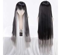 XHSDOZD Parrucca Cosplay Anime Touken Ranbu Online Juzumaru Tsunetsugu Parrucca，Black Gray Gradient Long Parrucca Cosplay，con Rete per Parrucca Gratuita，per Festa Carnevale Halloween Cosplay Parrucca