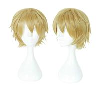 XHSDOZD Parrucca Cosplay Anime Touken Ranbu Online Yamanbagiri Kunihiro Parrucca，Short Golden Parrucca Cosplay，con Rete per Parrucca Gratuita，per Festa Carnevale Halloween Cosplay Parrucca