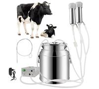 XHSMYXGS Mungitrice Elettrica, Mungitrice Portatile a Pulsazioni con 2 Tettarelle, Si Ferma Automaticamente Quando Il Latte è Pieno, per Mucche da Latte, Pecore e Capre (Cattle 7L)