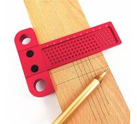 XHTLLO Righello Quadrato a T, Righello Quadrato a T per la Lavorazione Del Legno in Lega di Alluminio con Finitura CNC, Righello per Tracciatura Del Posizionamento Dei Fori da 100 MM