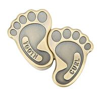 XHTLLO Scatola Portaoggetti in Metallo a Forma di Piede Carino Porta Denti da Bambino con 2 Coperchi Per La Collezione di Gioielli Regalo Memoriale Per La Crescita dei Bambini(D'oro)