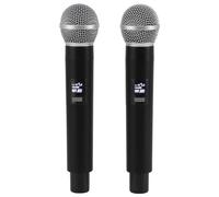 XHTLLO Set di 2 Microfoni Wireless Portatili con Ricevitore, Microfono UHF Ricaricabile USB Professionale con Cancellazione del Rumore, Suono HiFi, Frequenza Ultra Alta
