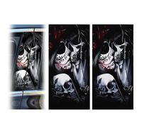 XhuangTech 1 paio di adesivi a forma di teschio per colonna centrale dell'auto, anti graffio, copertura colonna finestre, accessori esterni in PVC, impermeabili, adesivi per colonna B, autoadesivi