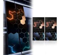 XhuangTech 1 paio di adesivi a nido d'ape per pilastro centrale auto, antigraffio, copertura esterna in PET, impermeabile, decalcomania autoadesiva, decorazione elegante per porta laterale dell'auto