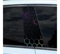 XhuangTech 1 paio di adesivi a nido d'ape per pilastro centrale dell'auto, antigraffio, copertura per montante centrale dell'auto, accessori in PVC, impermeabile, decalcomania autoadesiva, decorazione