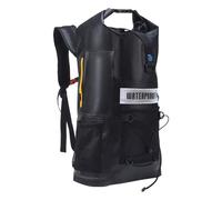 XhuangTech Borsa impermeabile da 32 l, nera, con spallacci regolabili, rivestimento in PVC, chiusura roll-top e schienale imbottito morbido per escursionismo, kayak, campeggio, viaggi, Nero , moderno