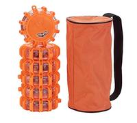 XhuangTech Confezione da 6 luci LED da strada, fari a disco di emergenza con 9 modalità flash, base magnetica e gancio per riporre le luci di avvertimento lampeggianti lungo la strada per auto,