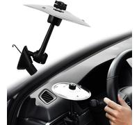 XhuangTech Mini piatto per auto, con simbolo della batteria, rotante a 360°, regolabile, compatto, per danza del ventre, per rendere la guida più divertente (argento)