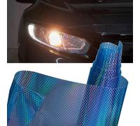 XhuangTech Pellicola autoadesiva per fari auto a nido d'ape, effetto arcobaleno olografico, per fari e fanali posteriori (blu, 30 x 200 cm)