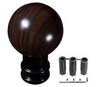 XhuangTech Pomello del cambio per auto con venature del legno, pomello rotondo in alluminio, per la maggior parte delle auto automatiche manuali, con 3 adattatori da 8 mm, 10 mm, 12 mm (marrone)