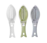 Xhuidz Raschietto da Squamare Un Pesce in Plastica,Togli Squame Pesce Raschietto,Fish Scale Remover,Strumento di Rimuovere Le Squame di Pesce con Coperchio per Cucina,Raschietto Pesce (3PCS)