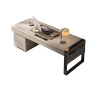 XHURWDZ643KM Scrivania di lusso for PC portatile con prese di corrente e porta USB, moderna scrivania in pelle con borsa portaoggetti(XL)