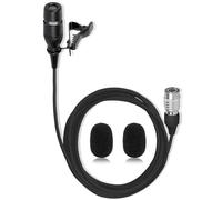 XHXJCYS Microfono lavalier nero a condensatore unidirezionale Super cardioide compatibile con sistema di trasmissione wireless Audio-Technica Bodypack con spina Hirose a 4 pin