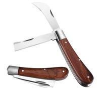 XHYASD Coltello da Innesto Pieghevole, con 2 Lame in Acciaio Inossidabile, Roncola da Giardino Multifunzione per Innesti e Riparazione