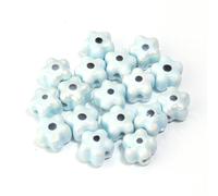 XHYXWN 10-100 Pezzi di Perline sfuse in Ceramica a Forma di Occhio di Diavolo da 10 mm,Perline in Ceramica Smaltata a Forma Fiore colorato,per Braccialetti,collane,creazione di Portachiavi Fai da Te