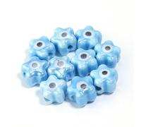 XHYXWN 10-100 Pezzi di Perline sfuse in Ceramica a Forma di Occhio di Diavolo da 10 mm,Perline in Ceramica Smaltata a Forma Fiore colorato,per Braccialetti,collane,creazione di Portachiavi Fai da Te
