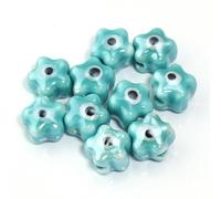 XHYXWN 10-100 Pezzi di Perline sfuse in Ceramica a Forma di Occhio di Diavolo da 10 mm,Perline in Ceramica Smaltata a Forma Fiore colorato,per Braccialetti,collane,creazione di Portachiavi Fai da Te