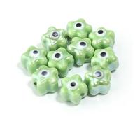 XHYXWN 10-100 Pezzi di Perline sfuse in Ceramica a Forma di Occhio di Diavolo da 10 mm,Perline in Ceramica Smaltata a Forma Fiore colorato,per Braccialetti,collane,creazione di Portachiavi Fai da Te