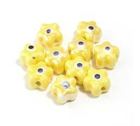 XHYXWN 10-100 Pezzi di Perline sfuse in Ceramica a Forma di Occhio di Diavolo da 10 mm,Perline in Ceramica Smaltata a Forma Fiore colorato,per Braccialetti,collane,creazione di Portachiavi Fai da Te