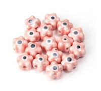 XHYXWN 10-100 Pezzi di Perline sfuse in Ceramica a Forma di Occhio di Diavolo da 10 mm,Perline in Ceramica Smaltata a Forma Fiore colorato,per Braccialetti,collane,creazione di Portachiavi Fai da Te